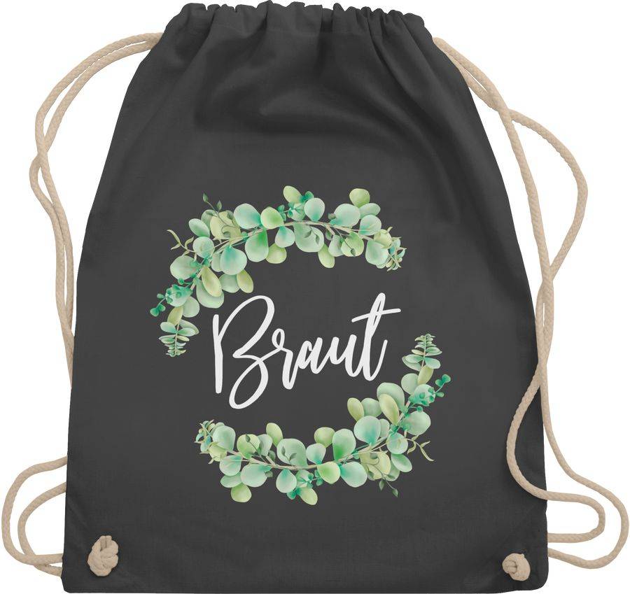 Shirtracer Braut Eukalyptus weiß: T-Shirt Turnbeutel Shirtracer