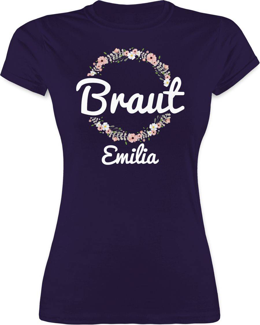 Shirtracer Braut mit Blumenkranz weiss Shirts & Mehr Shirtracer