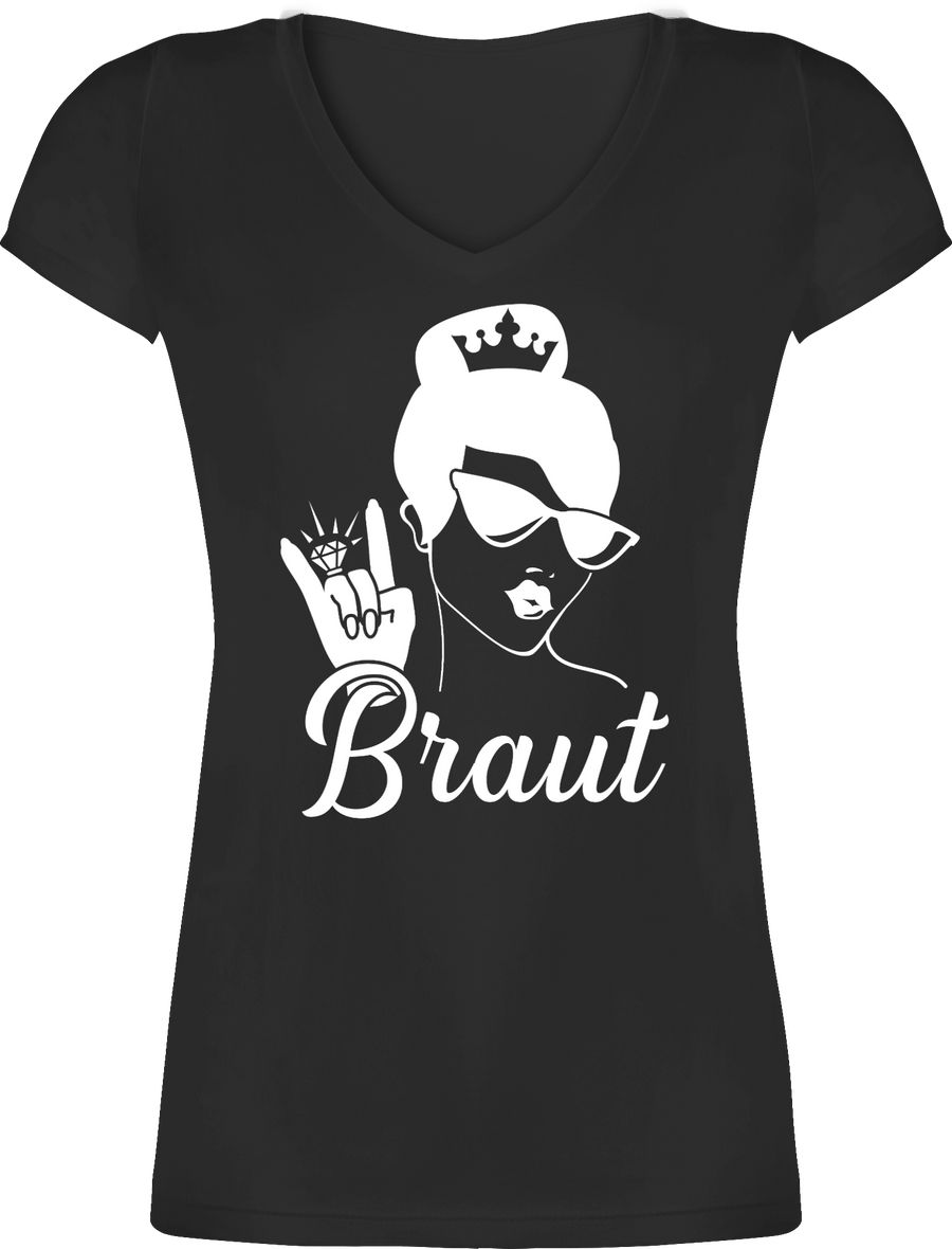 Shirtracer Braut mit Ring weiß Shirts & Mehr Shirtracer