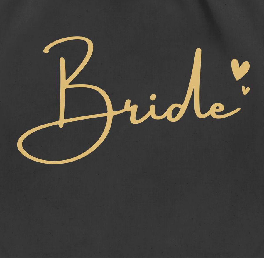 Shirtracer Bride Mit Herzchen Gold: Tshirt Turnbeutel Shirtracer