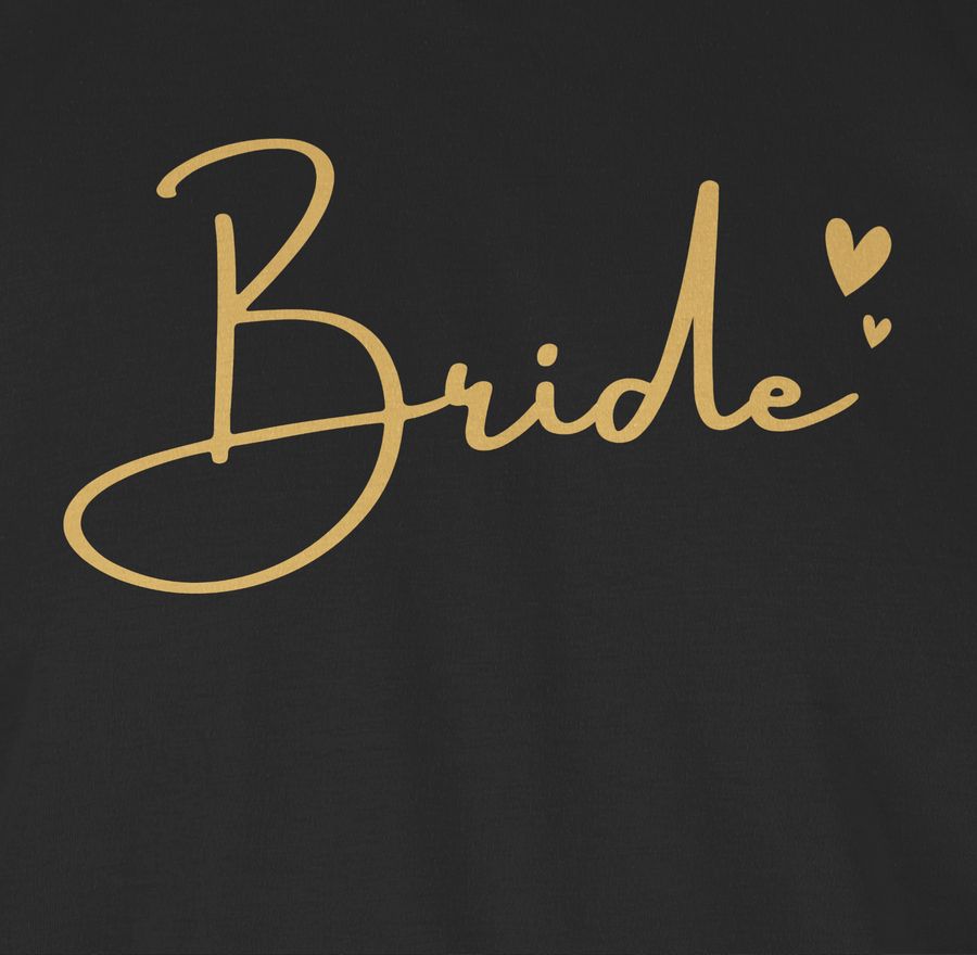 Shirtracer Bride Mit Herzchen Gold: Tshirt Turnbeutel Shirtracer