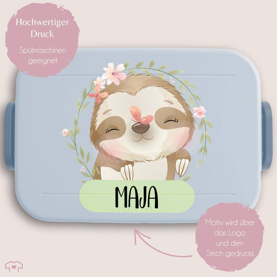 Shirtracer Brotdose Faultier Mit Name Geschenk Einschulung Schulanfang Geschenke Kindergarten Brotdose Shirtracer