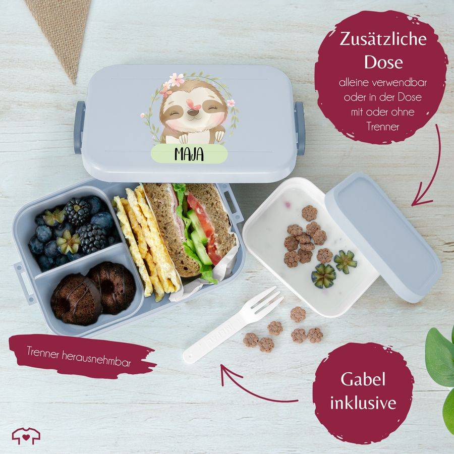 Shirtracer Brotdose Faultier Mit Name Geschenk Einschulung Schulanfang Geschenke Kindergarten Brotdose Shirtracer