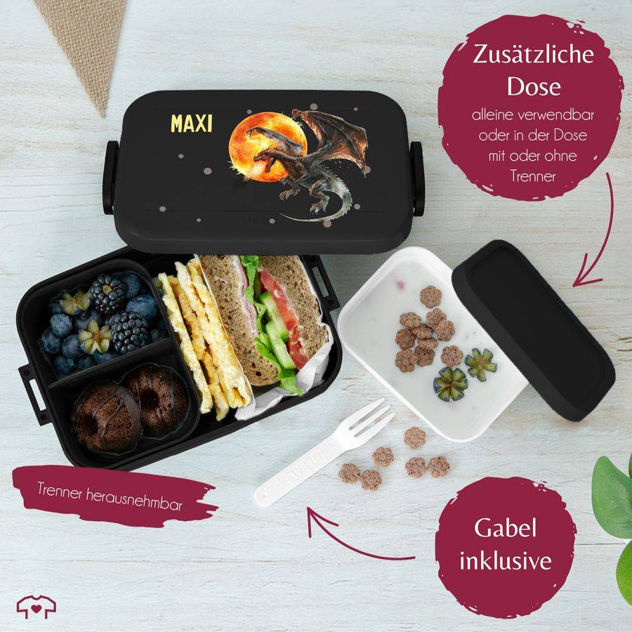 Shirtracer Brotdose Mit Drachen Für Jungen Personalisierbar Mit Namen Geschenk Für Den Schulstart Und Kindergarten Shirtracer