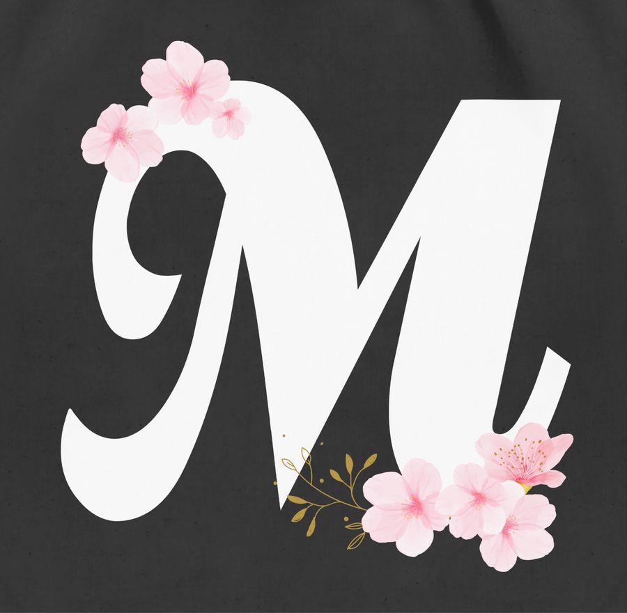 Shirtracer Buchstabe M Mit Kirschblüten: Tshirt Gym Bag Shirtracer