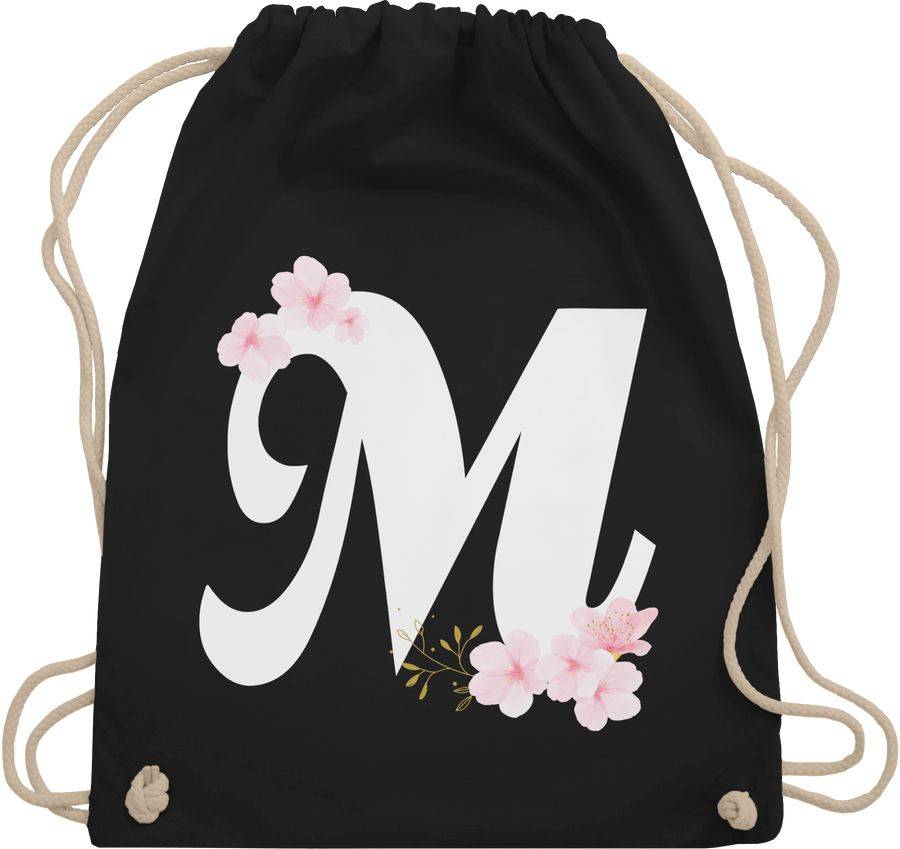 Shirtracer Buchstabe M mit Kirschblüten: Tshirt Gym Bag Shirtracer