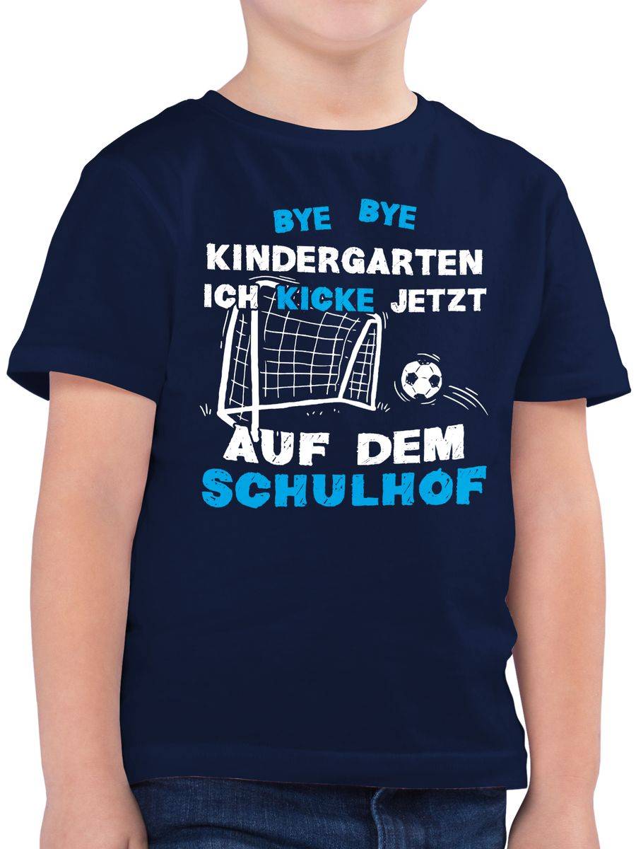 Shirtracer Bye Bye Kindergarten Einschulung Fußball Blau: Tshirt Gym Bag Shirtracer