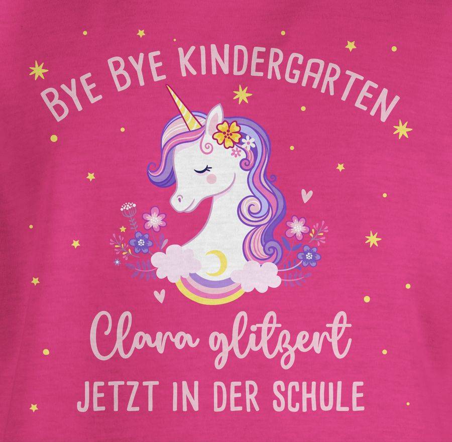 Shirtracer Bye Bye Kindergarten Glitzer Jetzt In Der Schule: Tshirt Rucksack Shirtracer