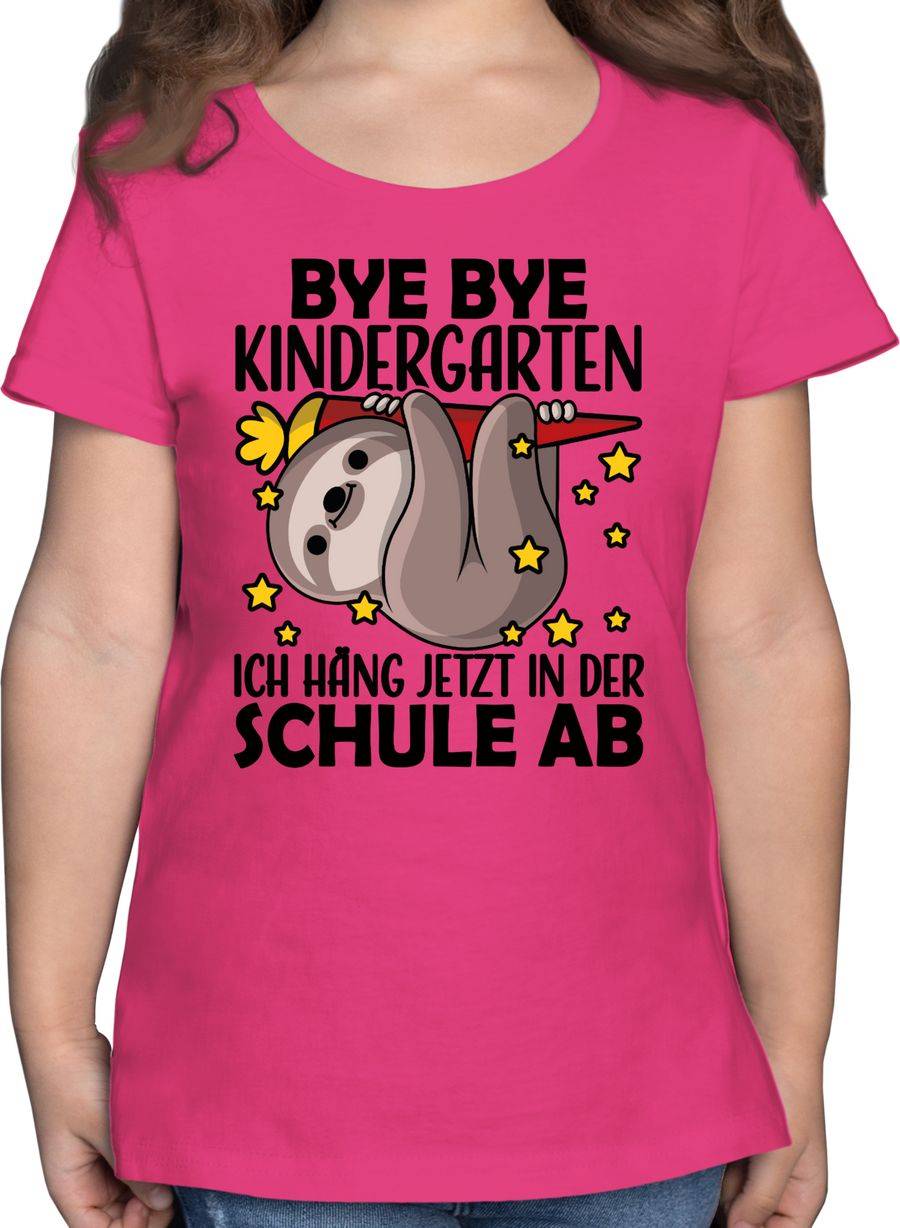 Shirtracer Bye Bye Kindergarten Ich Hänge Jetzt In Der Schule Ab Mit Faultier - Schwarz S Shirtracer