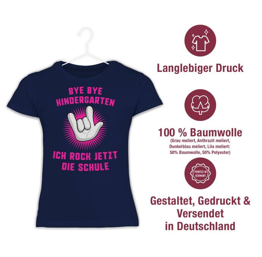 Shirtracer Bye Bye Kindergarten Ich Rock Jetzt Die Schule Fuchsia Shirts & Mehr Shirtracer