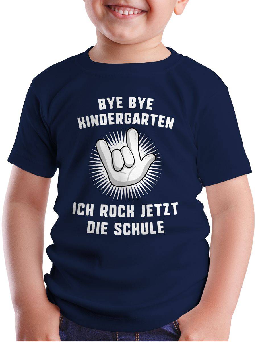 Shirtracer Bye Bye Kindergarten Ich Rock Jetzt Die Schule Hand: T-Shirt Rucksack Shirtracer