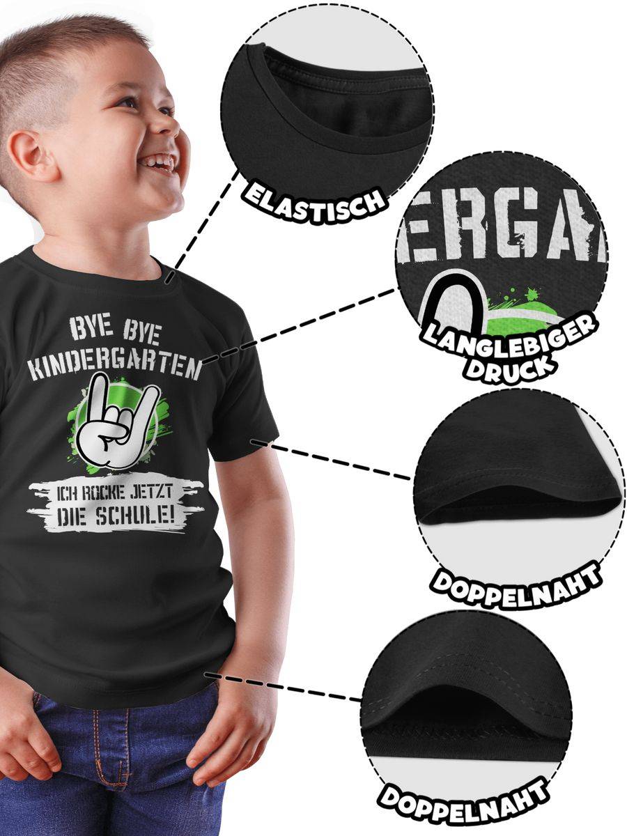Shirtracer Bye Bye Kindergarten Ich Rocke Jetzt Die Schule Grunge Grün Shirts & Mehr Shirtracer