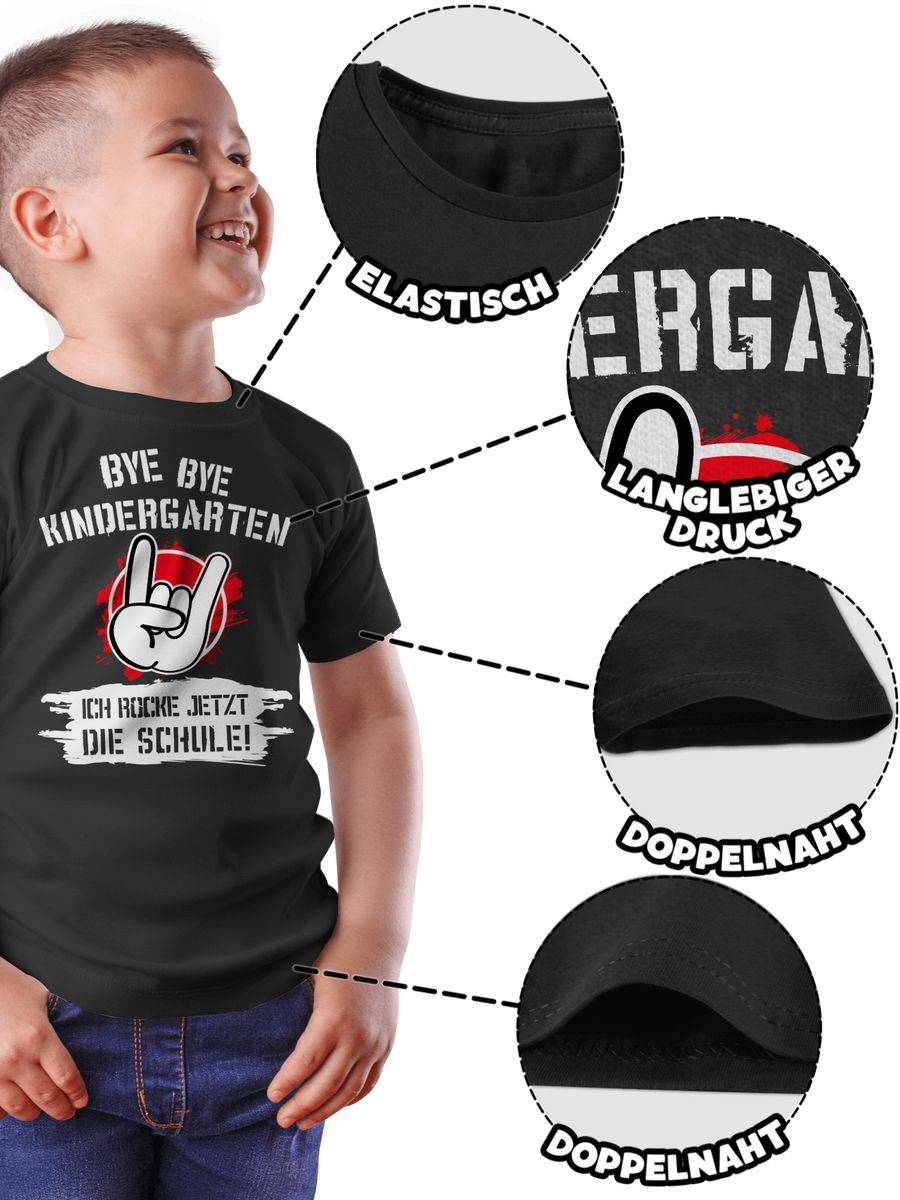 Shirtracer Bye Bye Kindergarten Ich Rocke Jetzt Die Schule Grunge Rot Shirts & Mehr Shirtracer