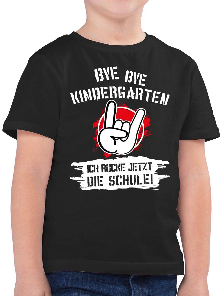 Shirtracer Bye Bye Kindergarten ich rocke jetzt die Schule Grunge Rot Shirts & Mehr Shirtracer