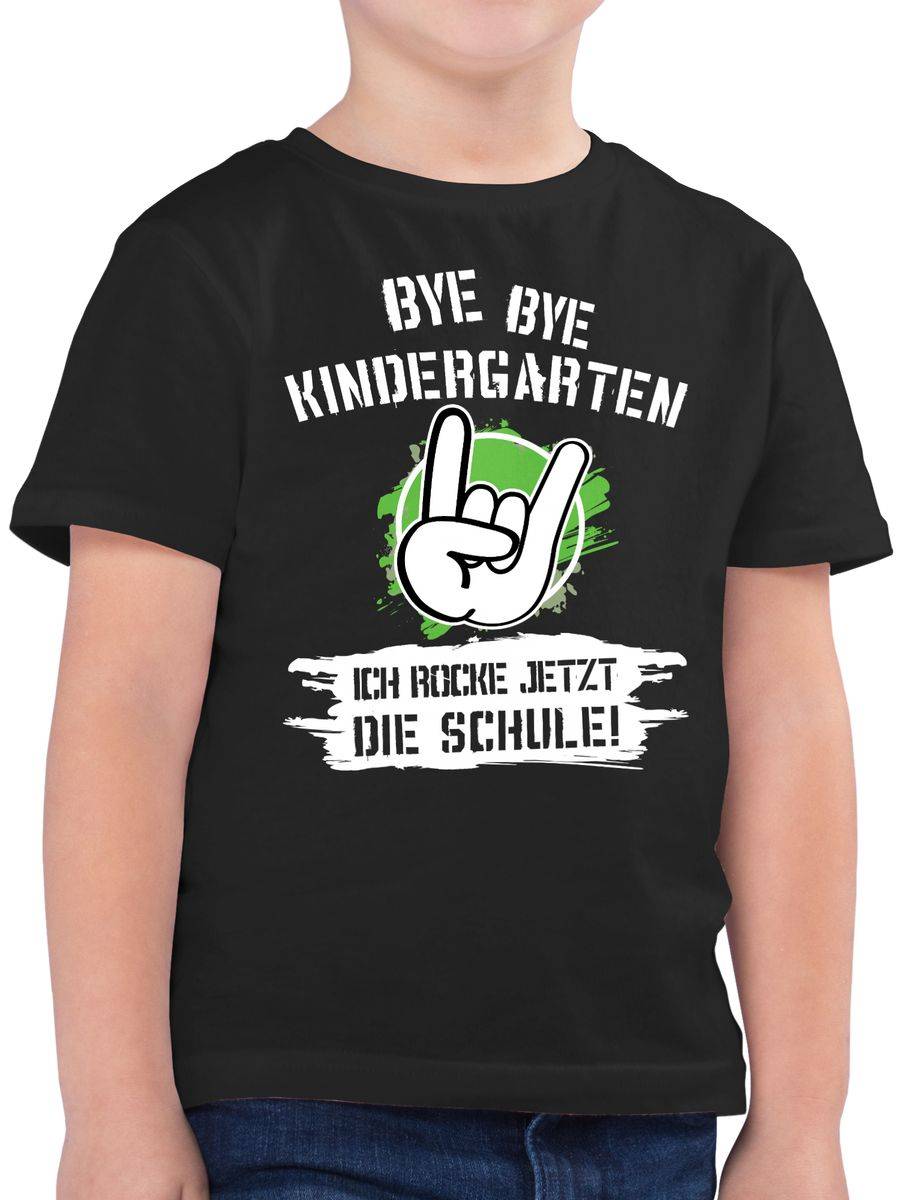 Shirtracer Bye Bye Kindergarten ich rocke jetzt die Schule Grunge Grün Shirts & Mehr Shirtracer