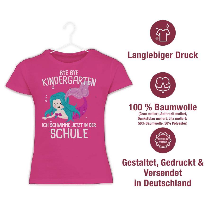 Shirtracer Bye Bye Kindergarten Ich Schwimme Jetzt In Der Schule: Tshirt Rucksack Shirtracer