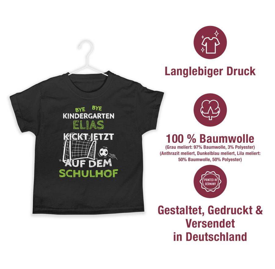 Shirtracer Bye Bye Kindergarten - Kickt Jetzt Auf Dem Schulhof - Fußball Tor - Weiß Shirt Shirtracer