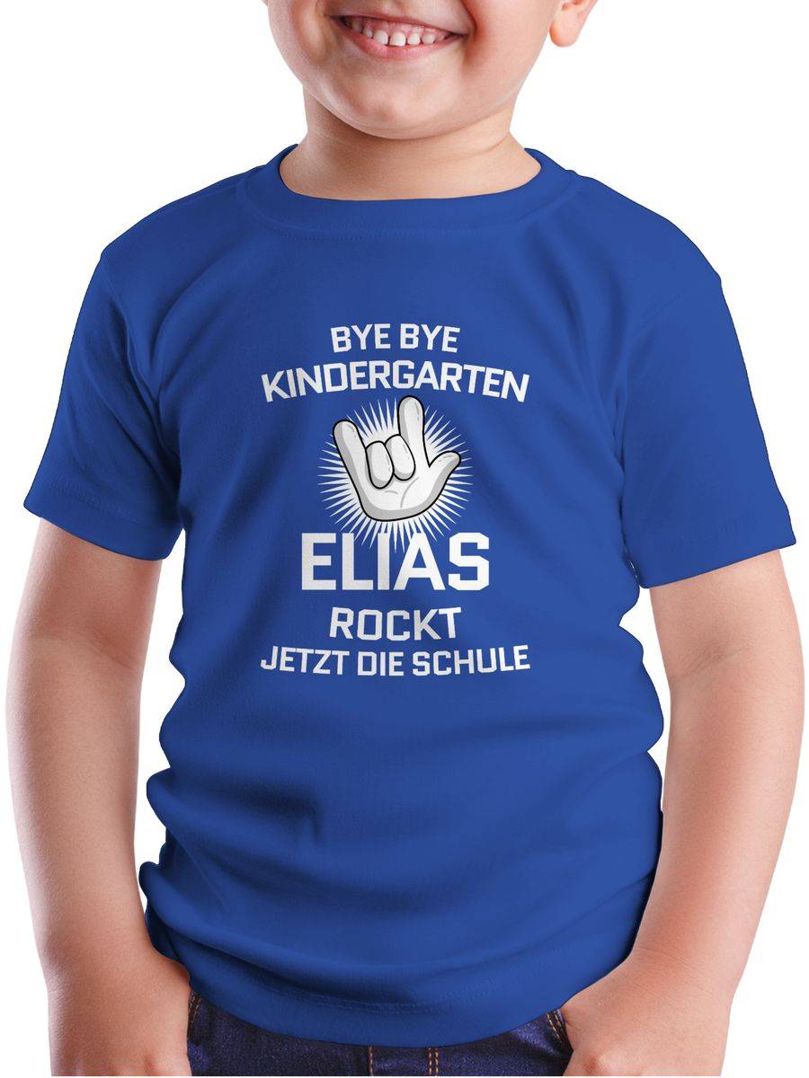 Shirtracer Bye Bye Kindergarten - Rockt Jetzt Die Schule - Rock Hand - Weiß: Tshirt Gym Bag Shirtracer