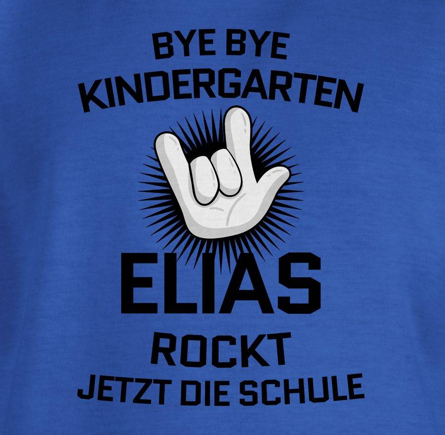 Shirtracer Bye Bye Kindergarten - Rockt Jetzt Die Schule: T-Shirt Turnbeutel Shirtracer