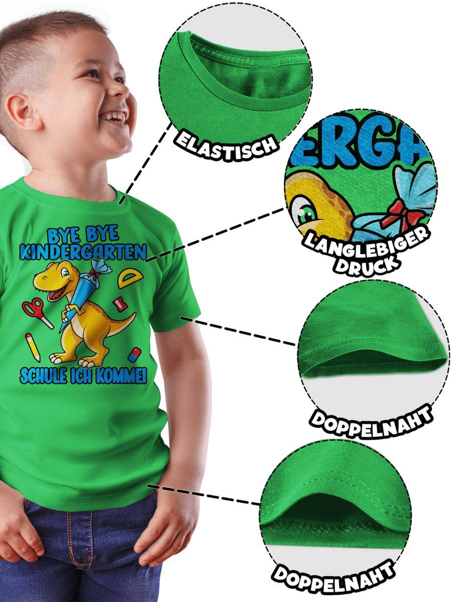 Shirtracer Bye Bye Kindergarten - Schule Ich Komme! Mit Dino Und Schultüte Shirts & Mehr Shirtracer