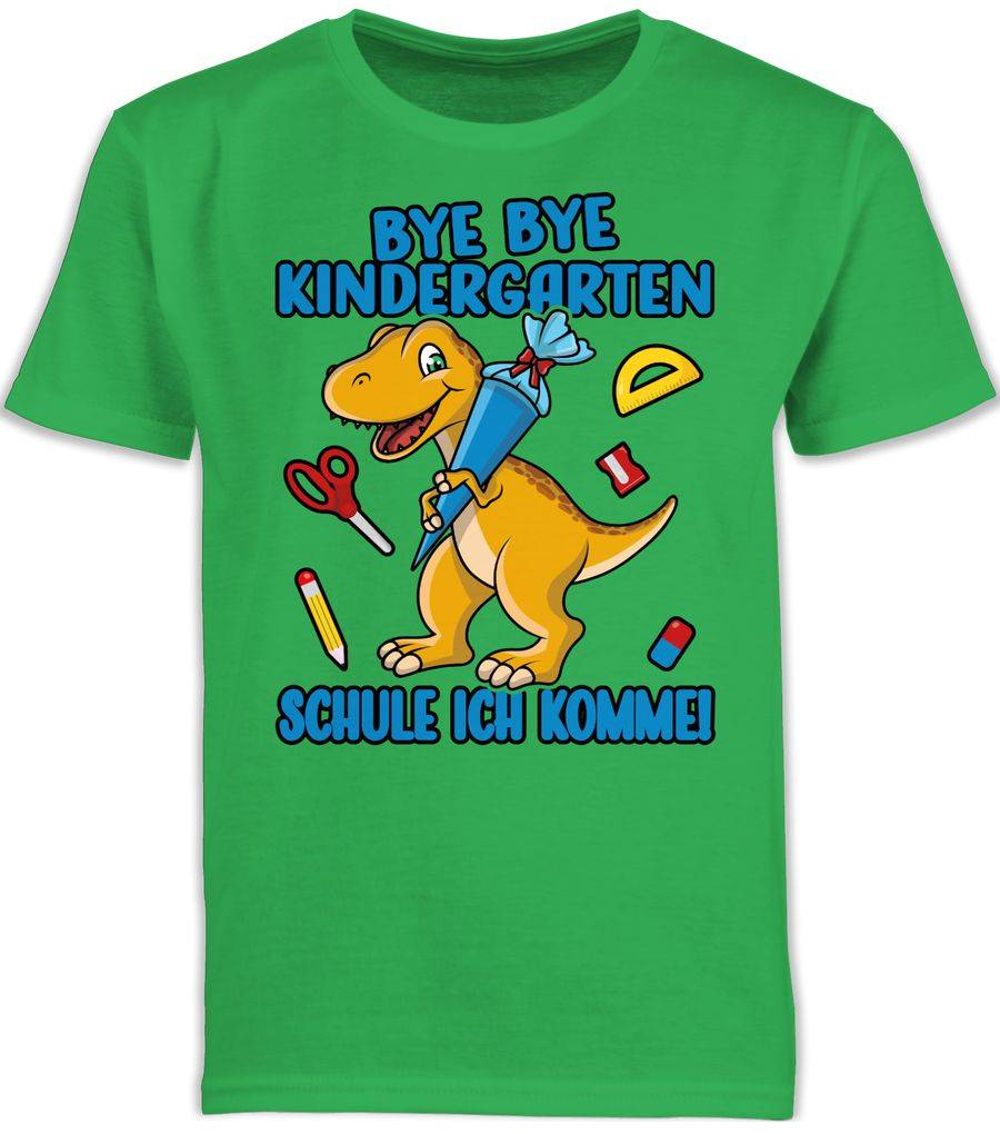 Shirtracer Bye Bye Kindergarten - Schule ich komme! Mit Dino und Schultüte Shirts & Mehr Shirtracer