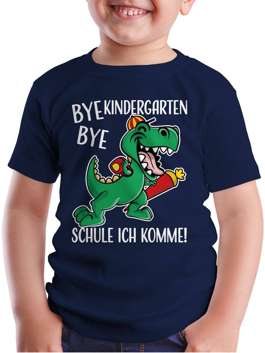 Shirtracer Bye Bye Kindergarten - Schule Ich Komme! Mit Dinosaurier - Weiß Shirts & Mehr Shirtracer