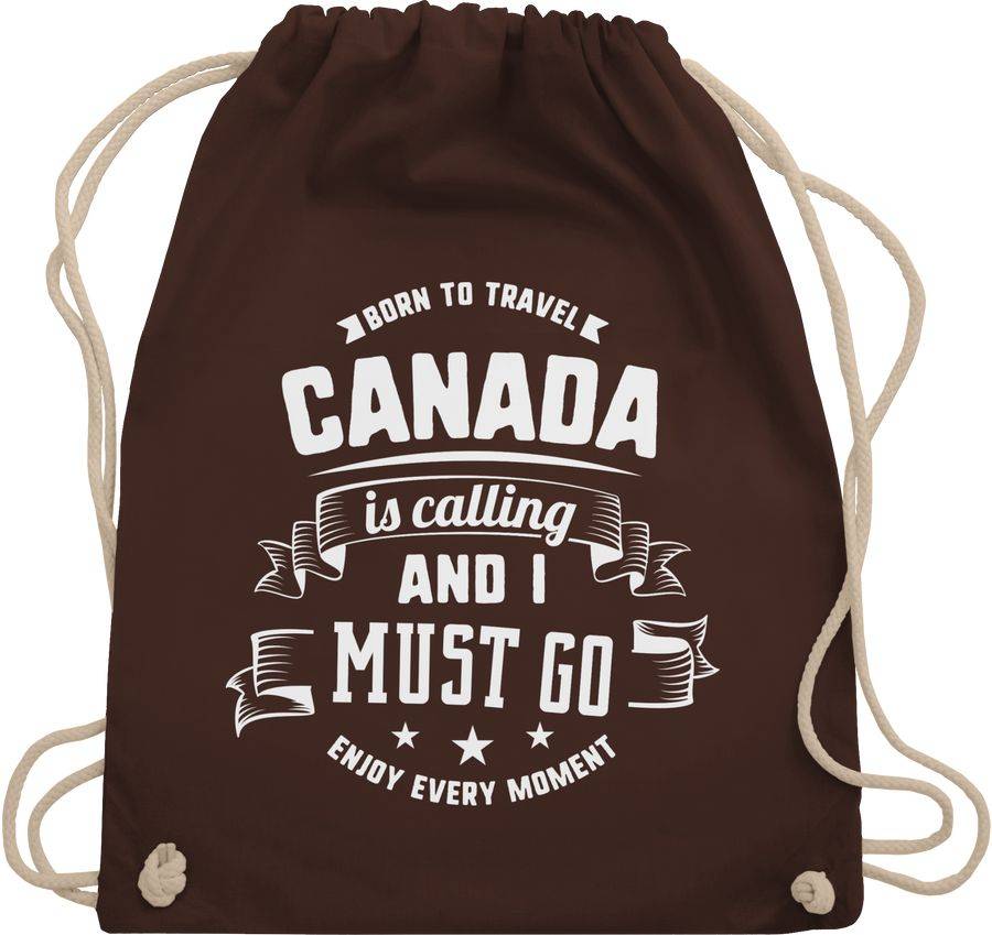 Shirtracer Canada is calling and I must go Weiß: Tshirt Rucksack Shirtracer