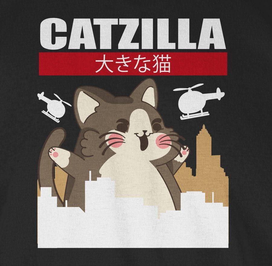 Shirtracer Catzilla - Big Cat- Weiß/rot Shirts & Mehr Shirtracer