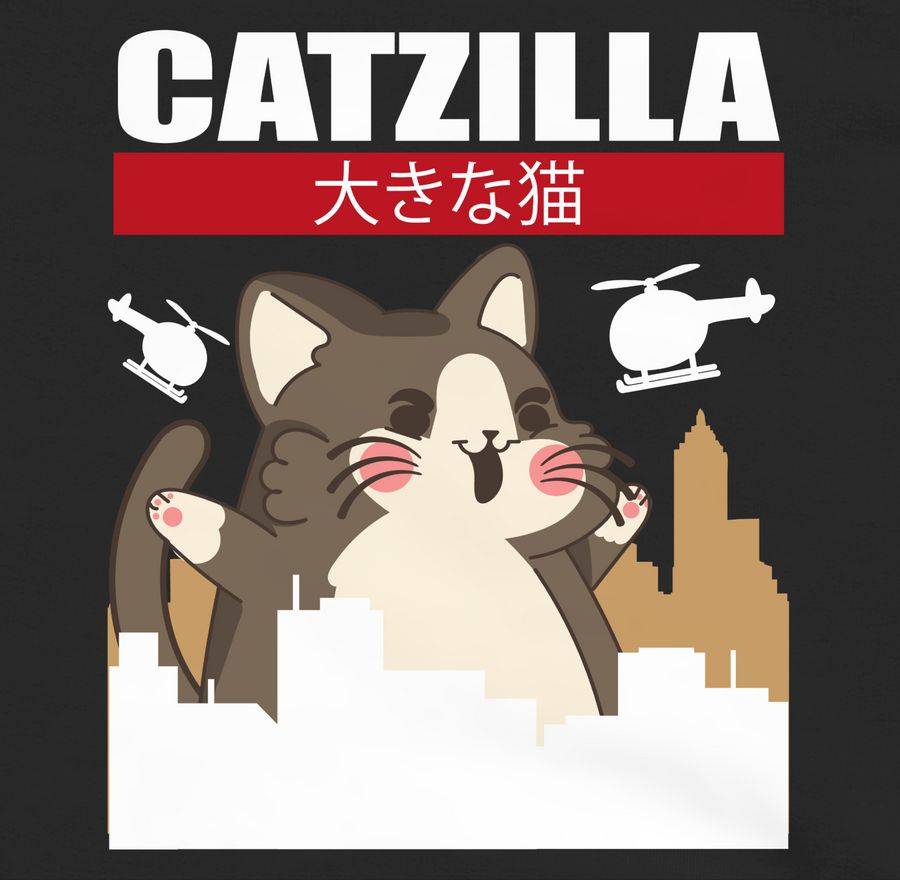 Shirtracer Catzilla - Big Cat- Weiß/rot Shirts & Mehr Shirtracer