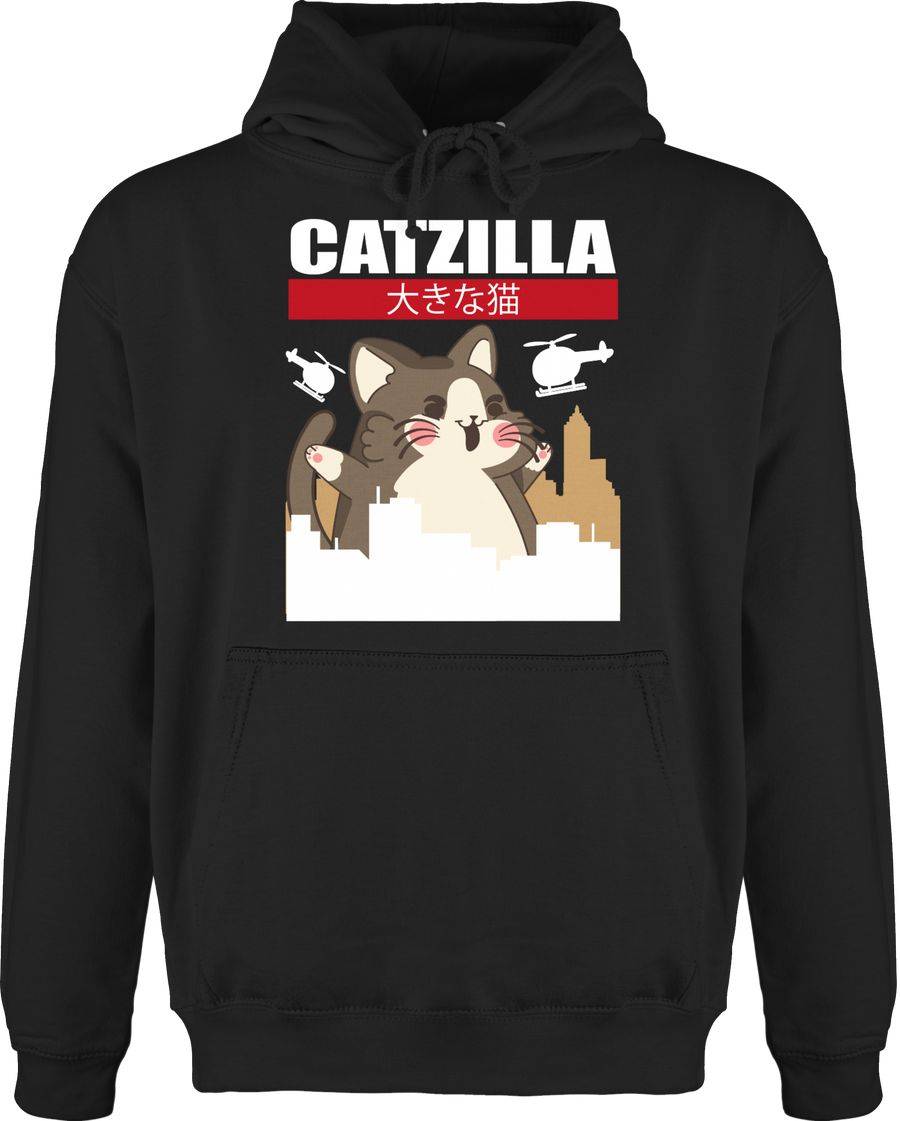 Shirtracer Catzilla - Big Cat- weiß/rot Shirts & Mehr Shirtracer