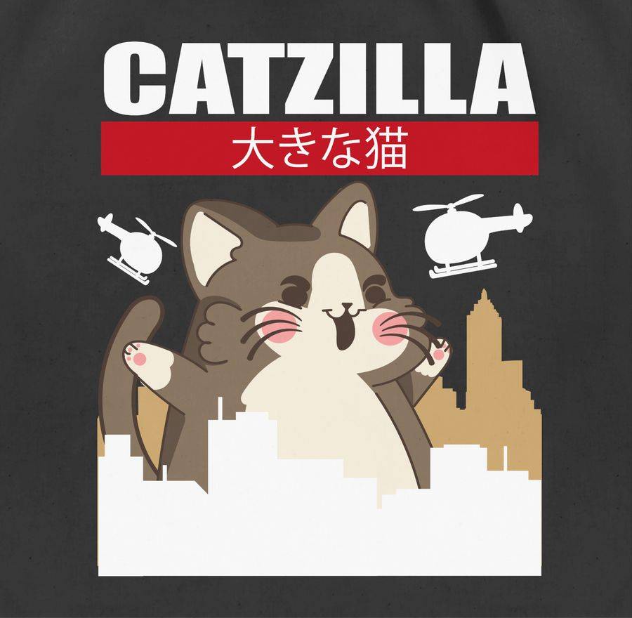 Shirtracer Catzilla - Big Cat- Weiß/rot Shirts & Mehr Shirtracer