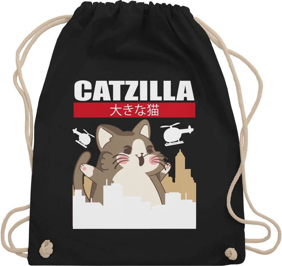 Shirtracer Catzilla - Big Cat- weiß/rot Shirts & Mehr Shirtracer