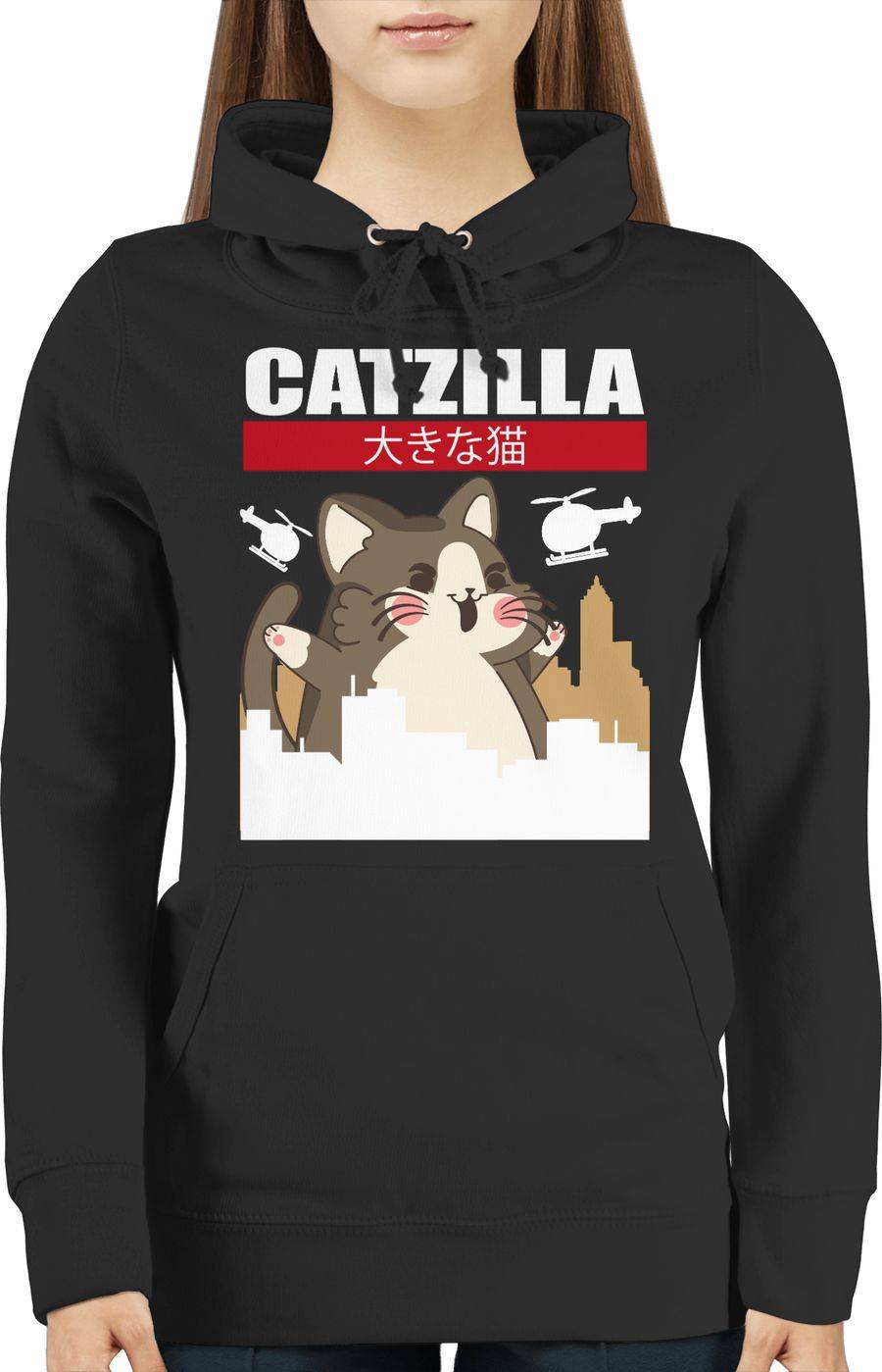Shirtracer Catzilla - Big Cat- Weiß/rot Shirts & Mehr Shirtracer