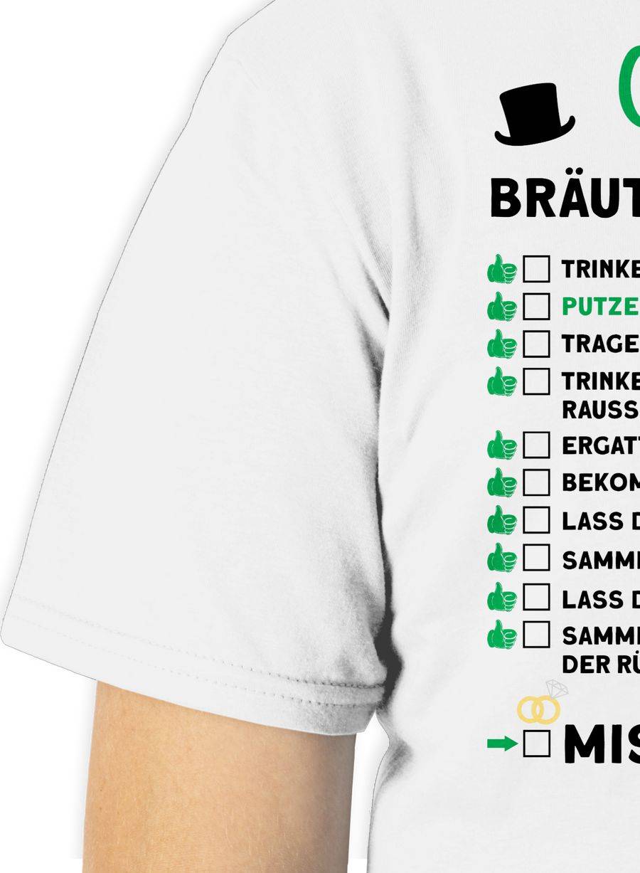 Shirtracer Checkliste Bräutigam Aufgaben JGA: Tshirt Rucksack Shirtracer