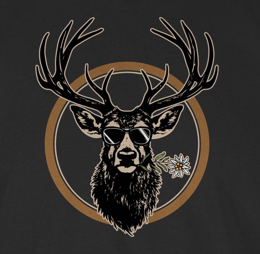 Shirtracer Cooler Hirsch Hirschgeweih Jäger Shirts & Mehr Shirtracer