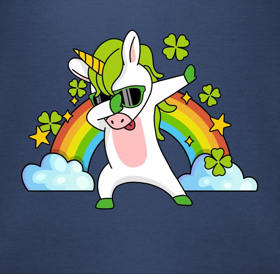 Shirtracer Dabbendes Einhorn Kleeblatt Regenbogen Shirts & Mehr Shirtracer