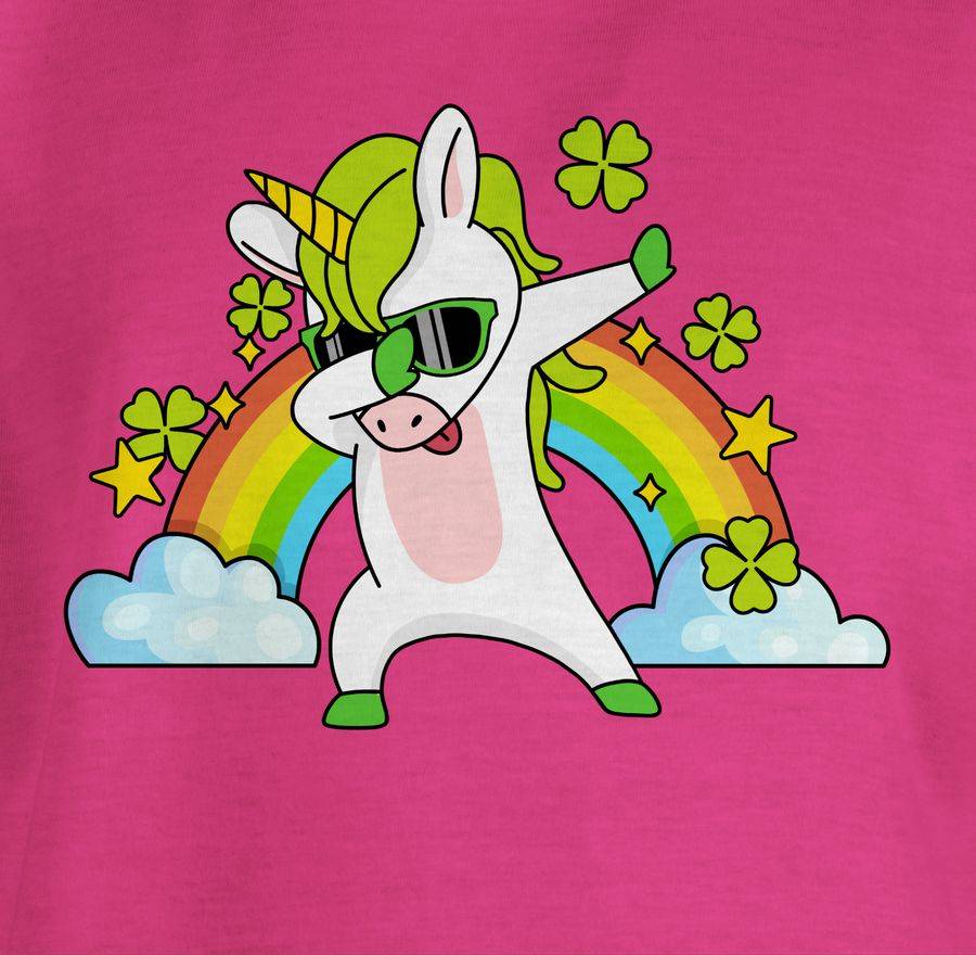 Shirtracer Dabbendes Einhorn Kleeblatt Regenbogen Shirts & Mehr Shirtracer