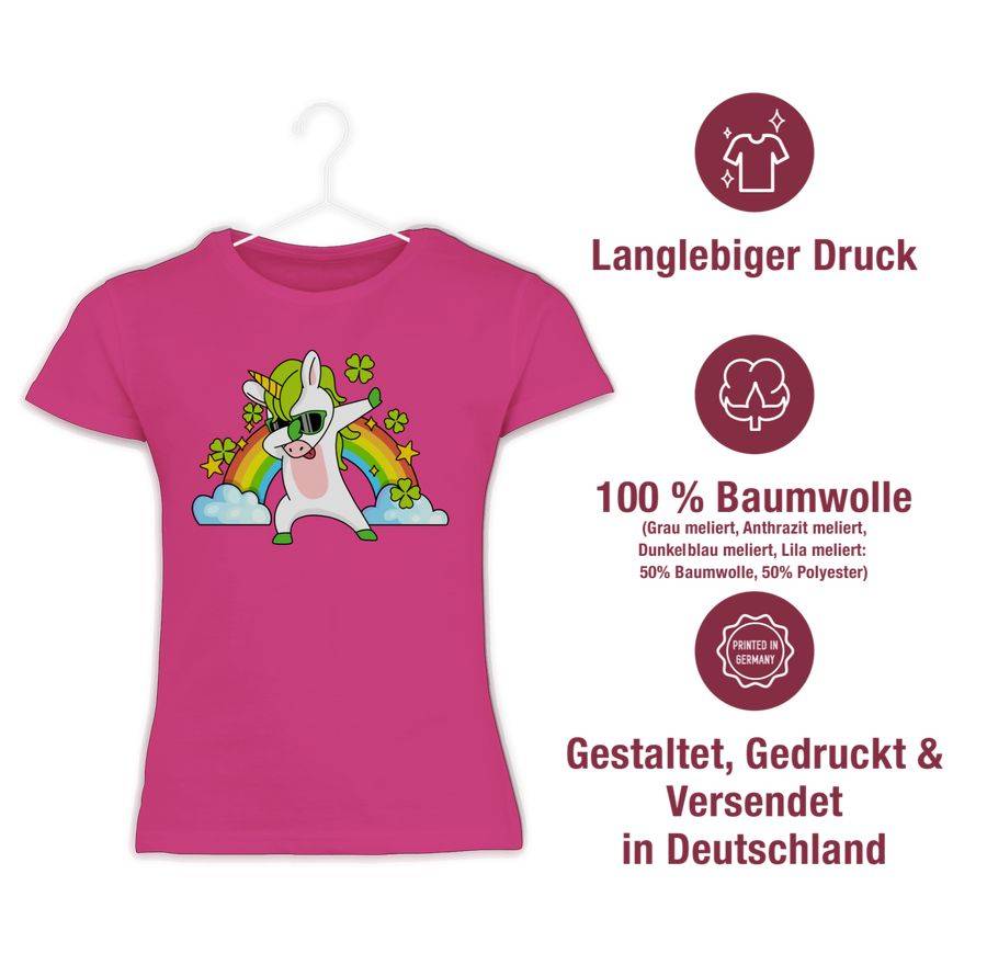 Shirtracer Dabbendes Einhorn Kleeblatt Regenbogen Shirts & Mehr Shirtracer