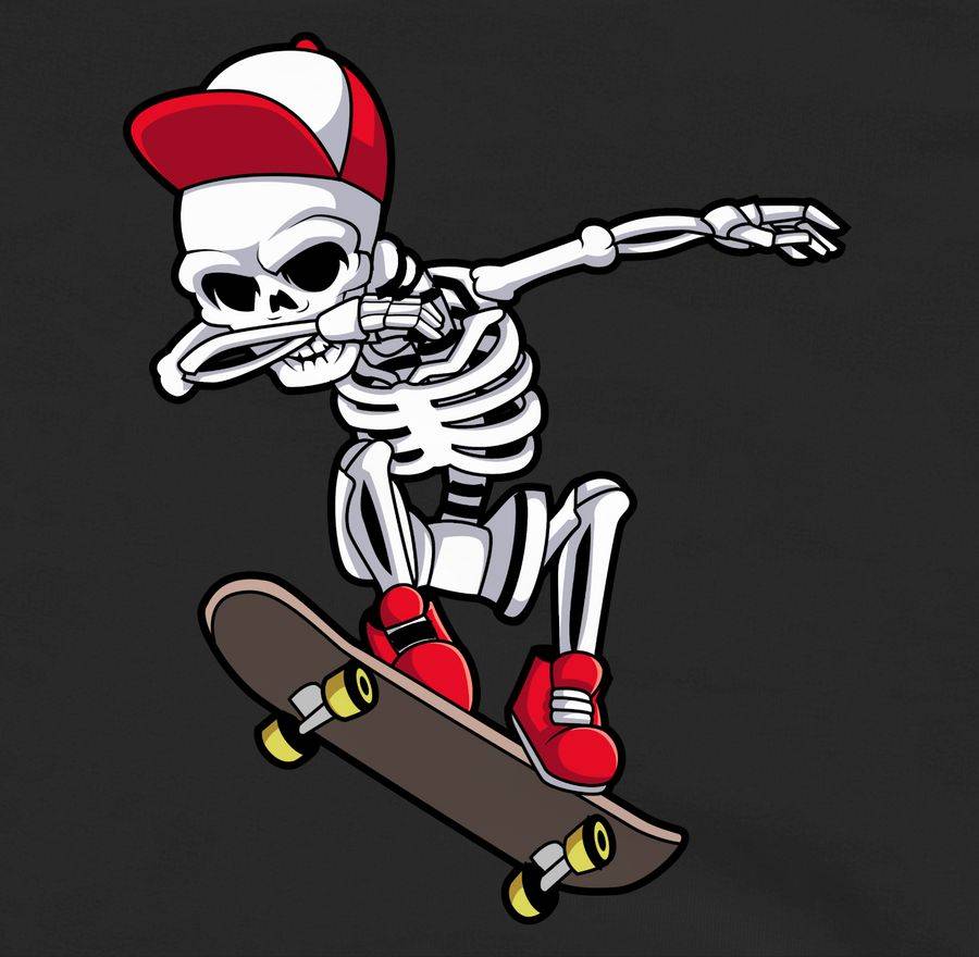 Shirtracer Dabbing Skelett Skateboard Dab Skelett Skater Cool Shirtracer