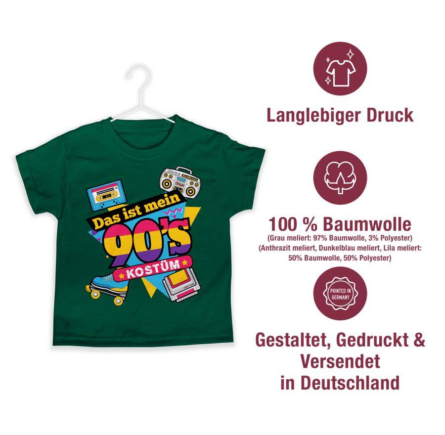 Shirtracer Das Ist Mein 90er Jahre Kostüm: Tshirt Rucksack Shirtracer