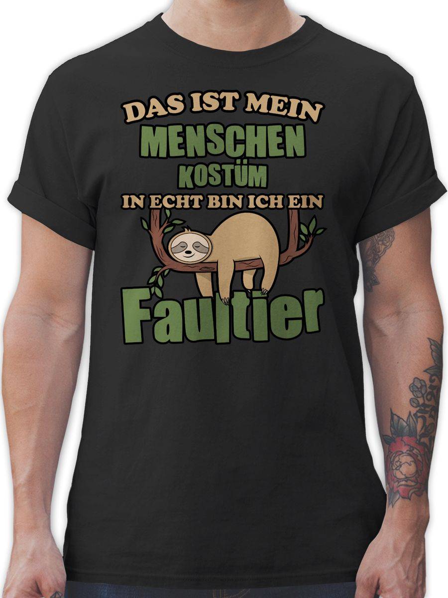 Shirtracer Das ist mein Menschen Kostüm in echt bin ich ein Faultier schlafend Shirts & M Shirtracer
