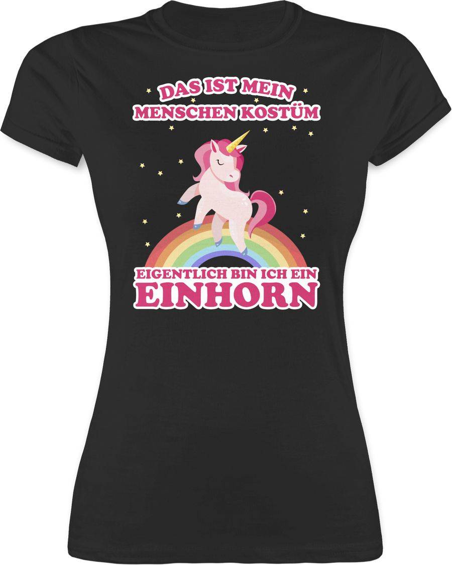 Shirtracer Das ist mein Menschenkostüm Einhorn: Tshirt Turnbeutel Shirtracer