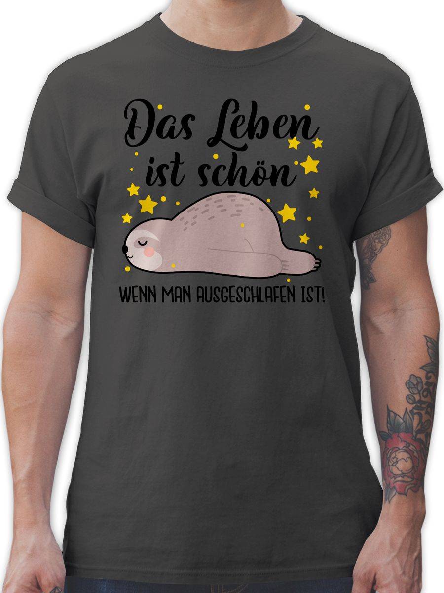Shirtracer Das Leben ist schön, wenn man ausgeschlafen ist! - schwarz Shirts & Mehr Shirtracer