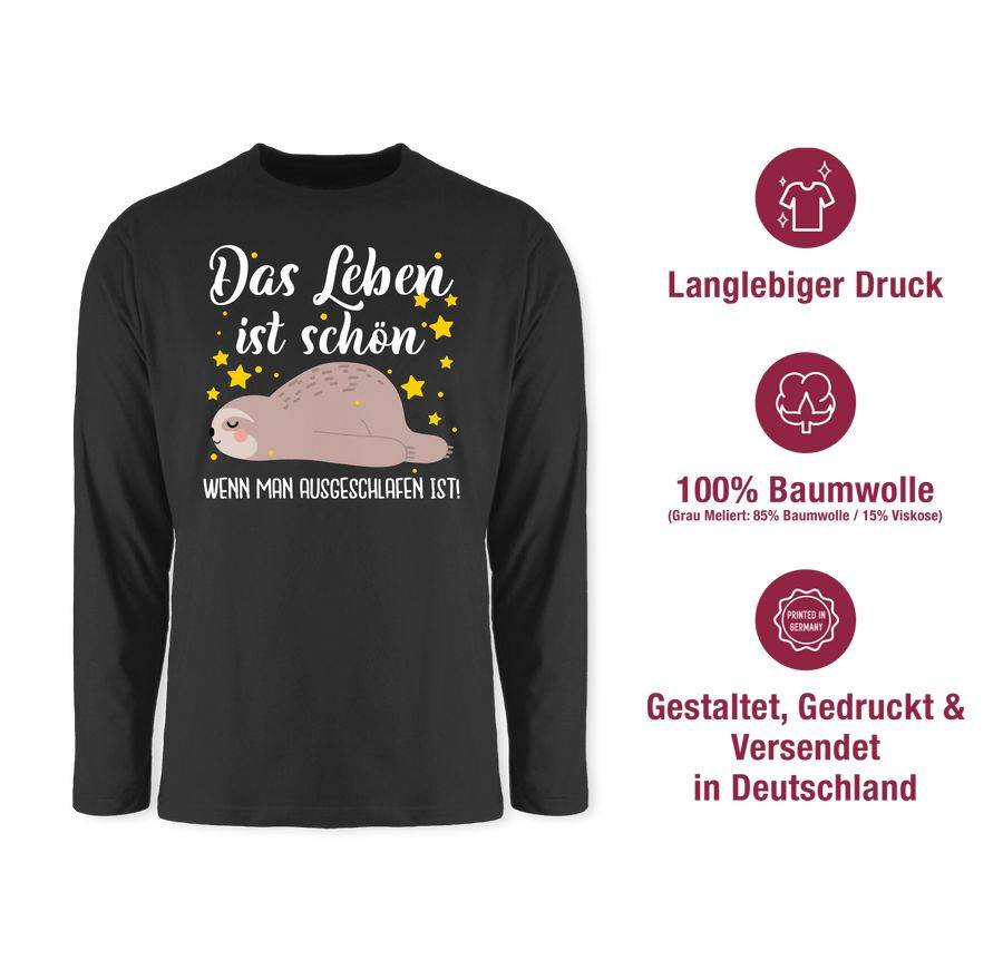 Shirtracer Das Leben Ist Schön, Wenn Man Ausgeschlafen Ist! - Weiß: Tshirt Gym Bag Shirtracer