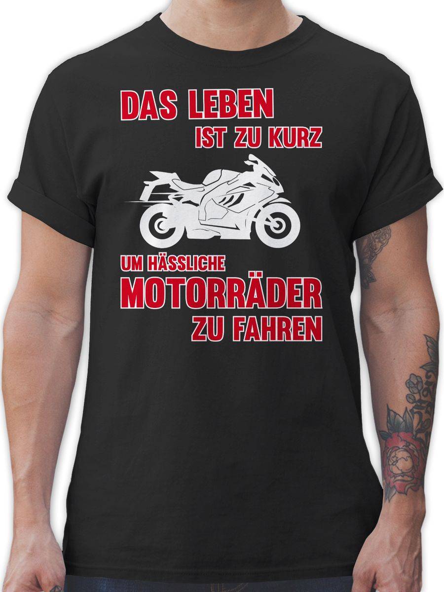 Shirtracer Das Leben ist zu kurz um hässliche Motorräder zu fahren 3: T-Shirt Gym Bag Shirtracer
