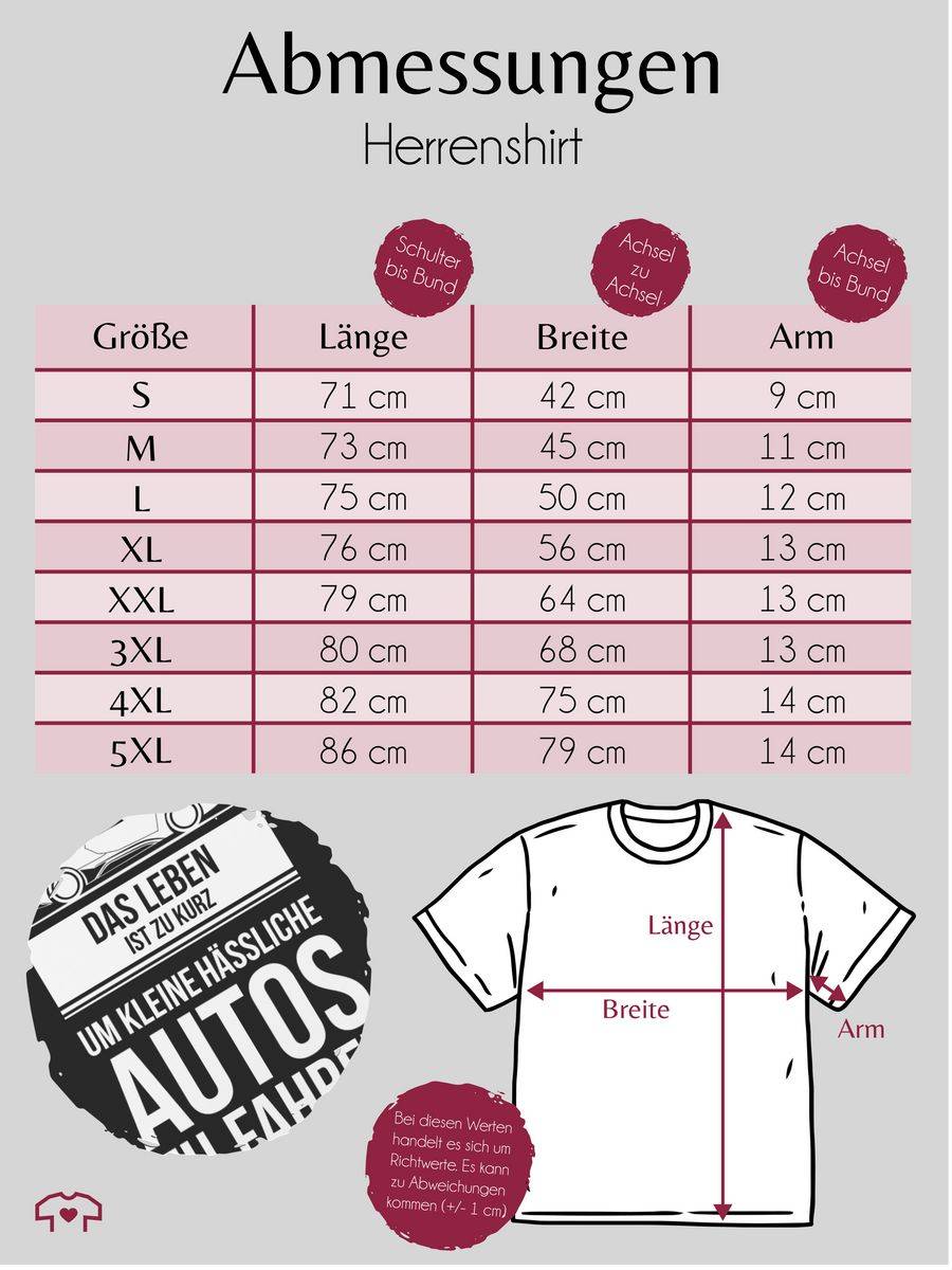 Shirtracer Das Leben Ist Zu Kurz Um Kleine Hässliche Autos Zu Fahren: T-Shirt Turnbeutel Shirtracer