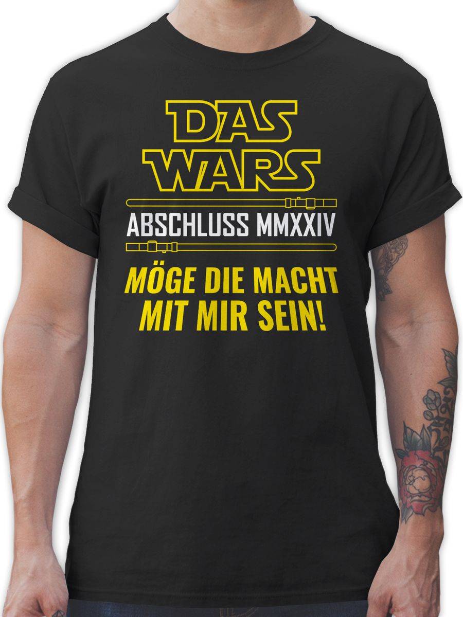 Shirtracer Das Wars Abschluss 2024 Möge die Macht mit mir sein: Tshirt Turnbeutel Shirtracer