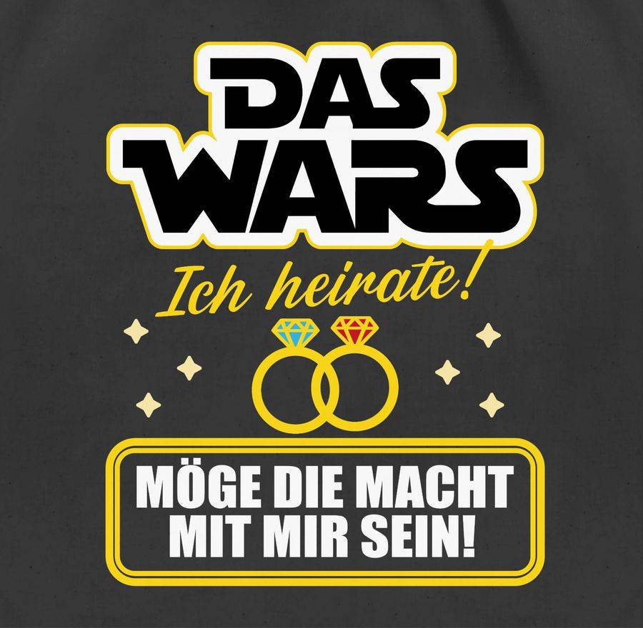 Shirtracer Das Wars - Ich Heirate - Gelb/weiß: T-Shirt Turnbeutel Shirtracer