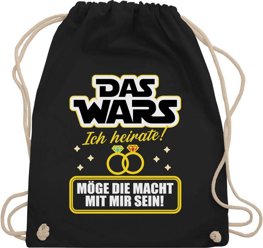 Shirtracer Das Wars - Ich heirate - gelb/weiß: T-Shirt Turnbeutel Shirtracer