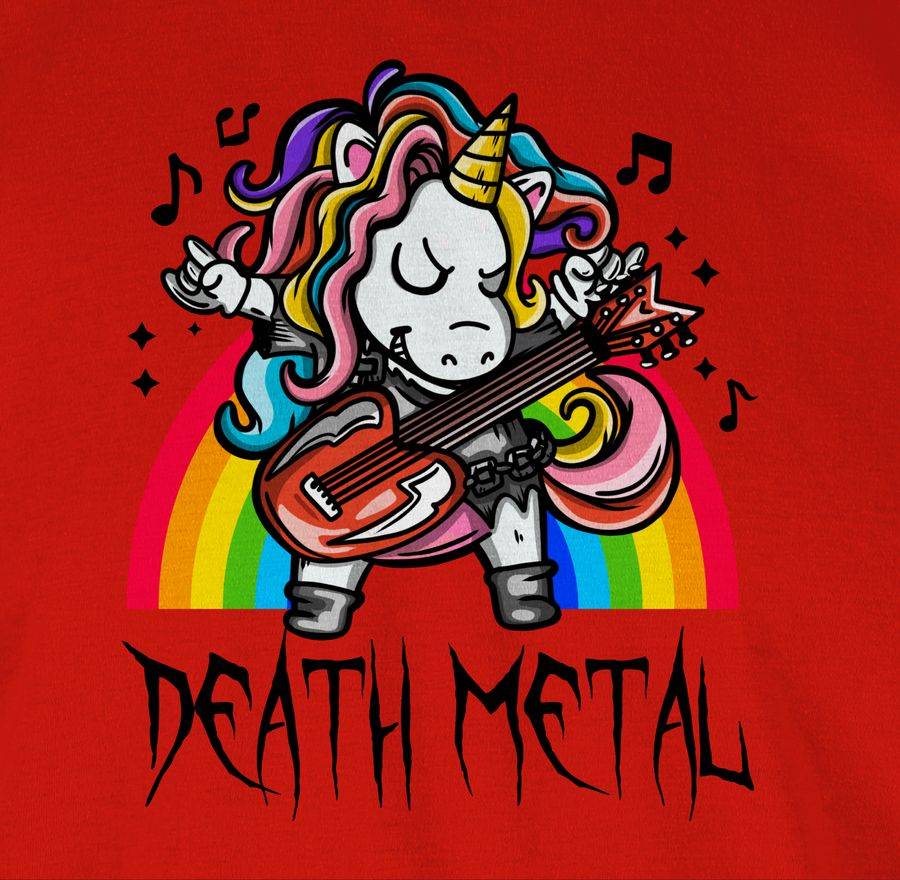 Shirtracer Death Metal Einhorn - Unicorn: T-Shirt Rucksack Shirtracer